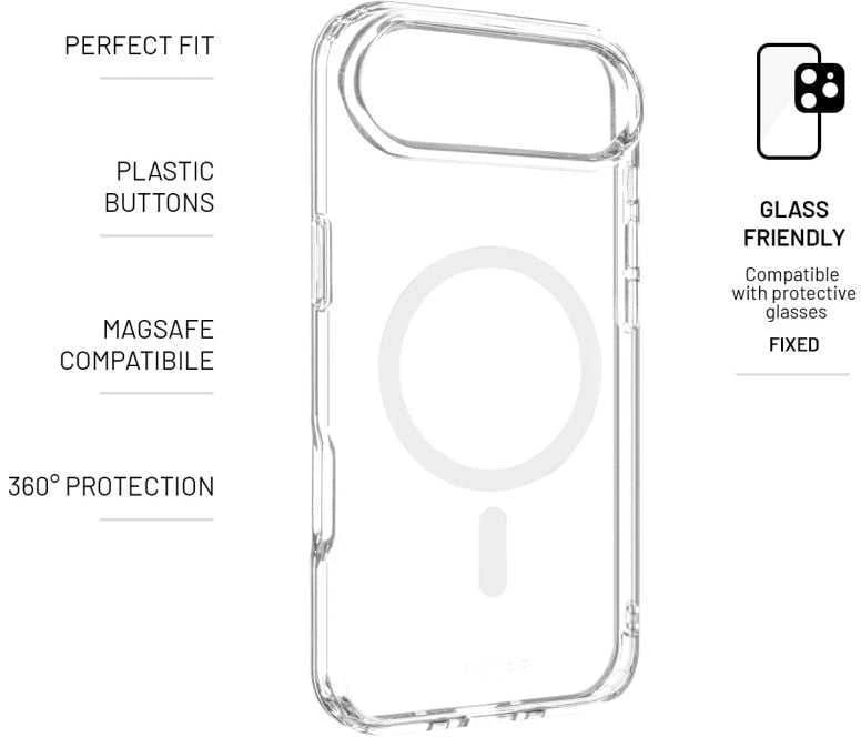 Dėklas Fixed Fiksuotas galinis dangtelis | Apple | iPhone Air | TPU/PC | Skaidrus | MagSafe