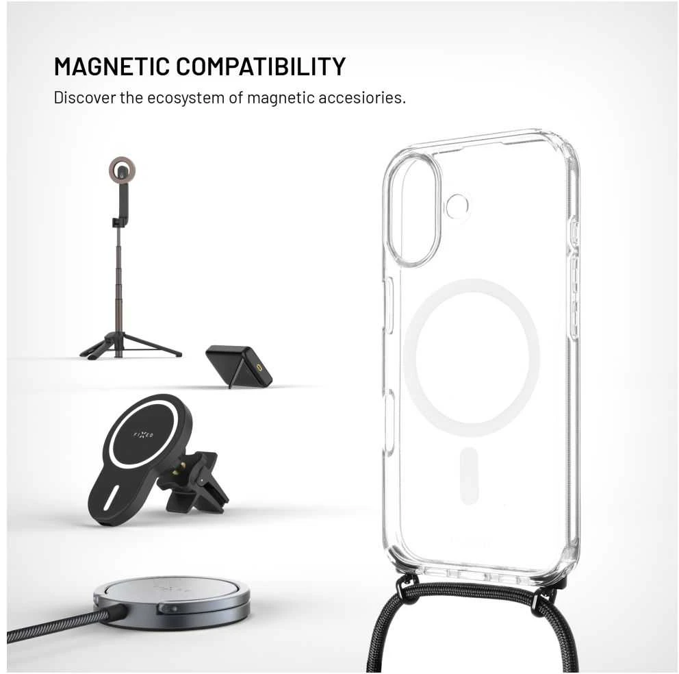 Fixed Fiksuotas „MagPure“ kaklo įdėklas Apple iPhone 17, juodas