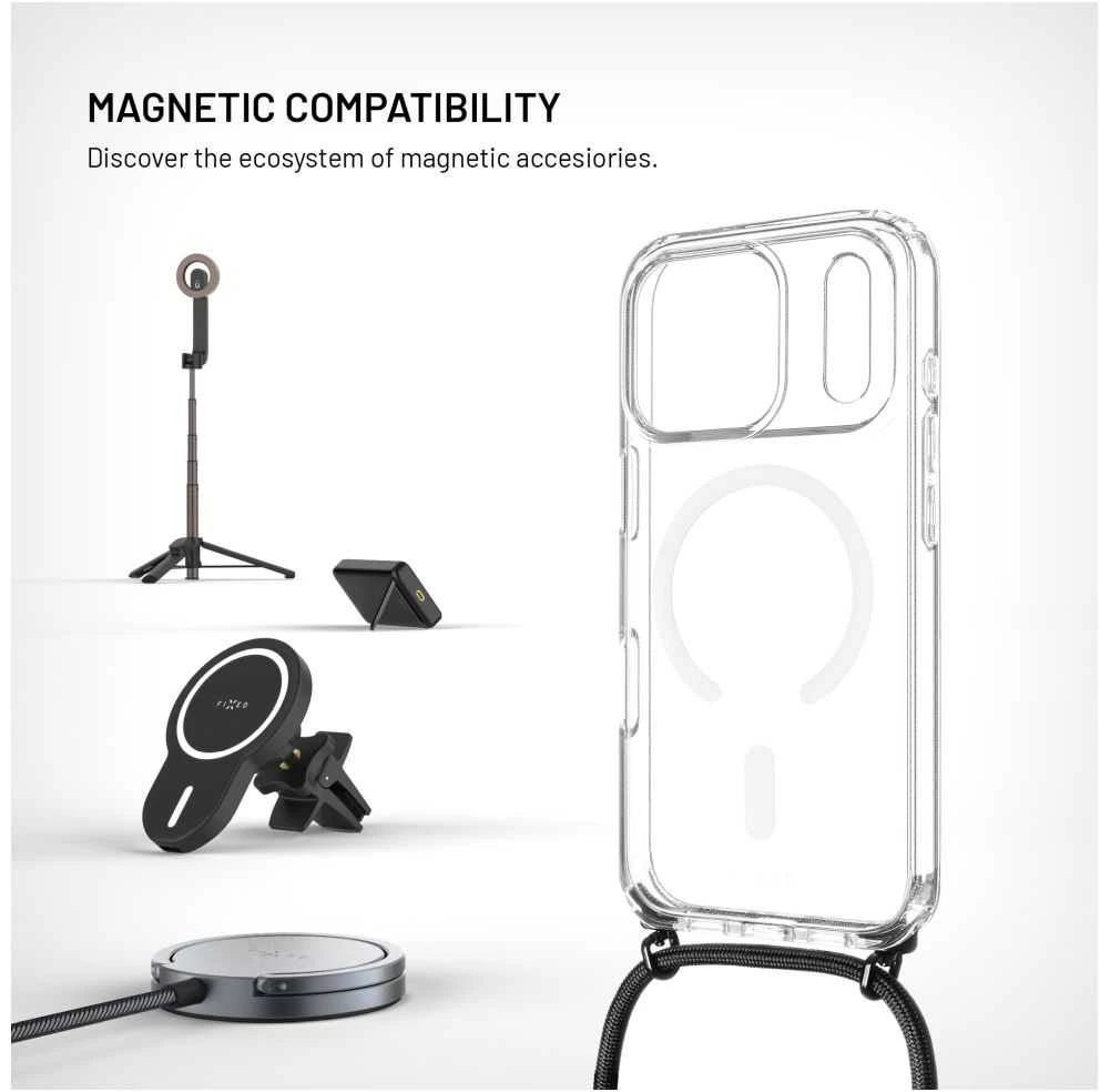 Fixed MagPure Neck - Dėklas do Apple iPhone 17 Pro juoda (FIXPUNM2-1602-BK)