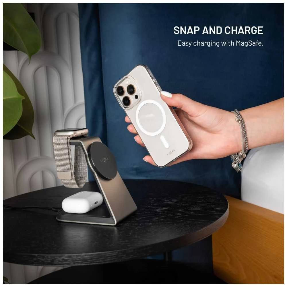 Dėklas Fixed FIKSUOTAS „MagShell“ galinis dangtelis su „Magsafe“ palaikymu, skirtas „Apple iPhone 17“, skaidrus