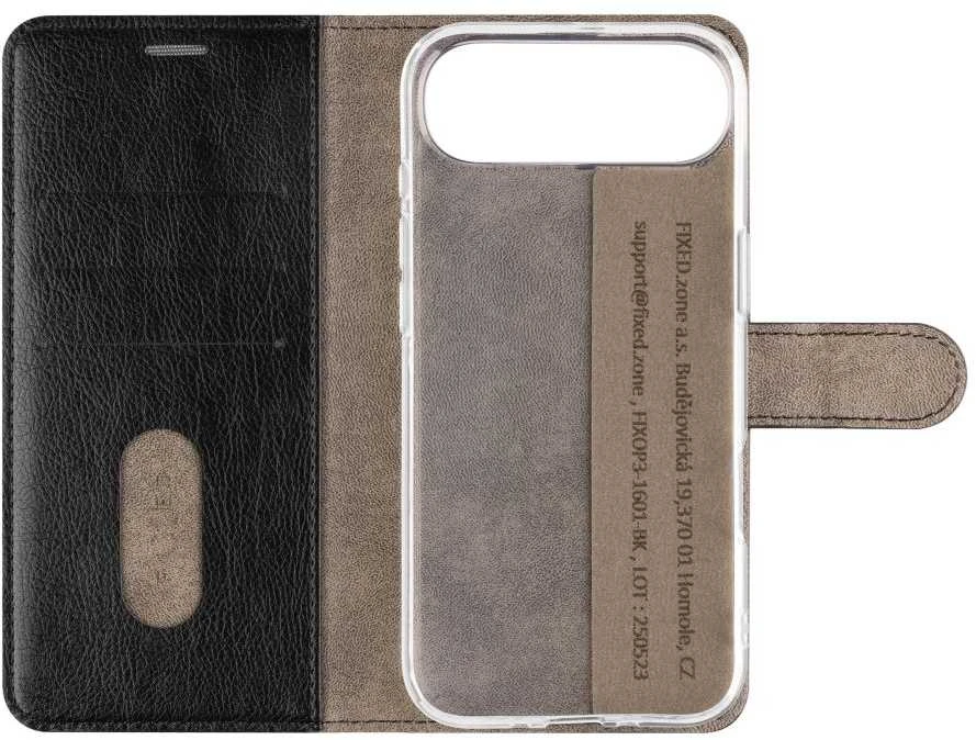 Fixed FIKSUOTAS Opus knyginio tipo dėklas Apple iPhone Air, juodas