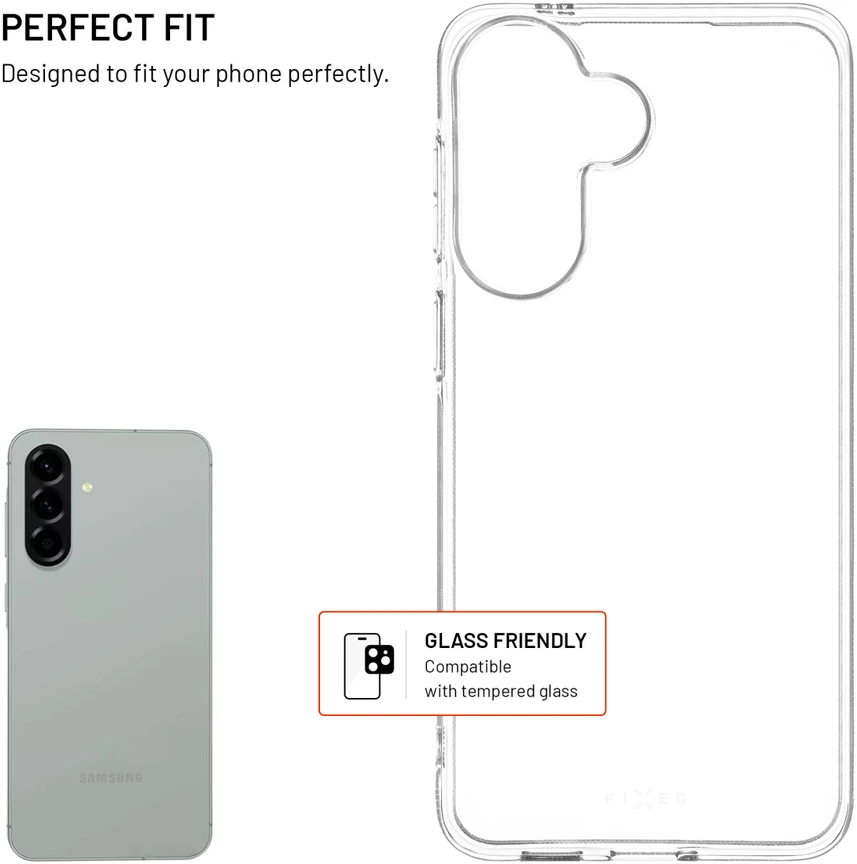 Dėklas Fixed Ištaisyta istorija Apsauga nuo UV spindulių | Galinis dangtelis | Samsung | Galaxy A57 5G | TPU | Skaidrus