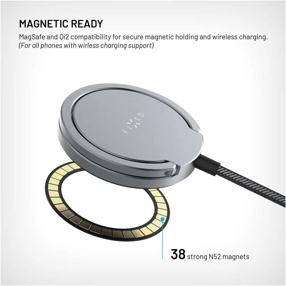 Fixed FIKSUOTAS MagPlate magnetinis MagSafe lipdukas, juodas