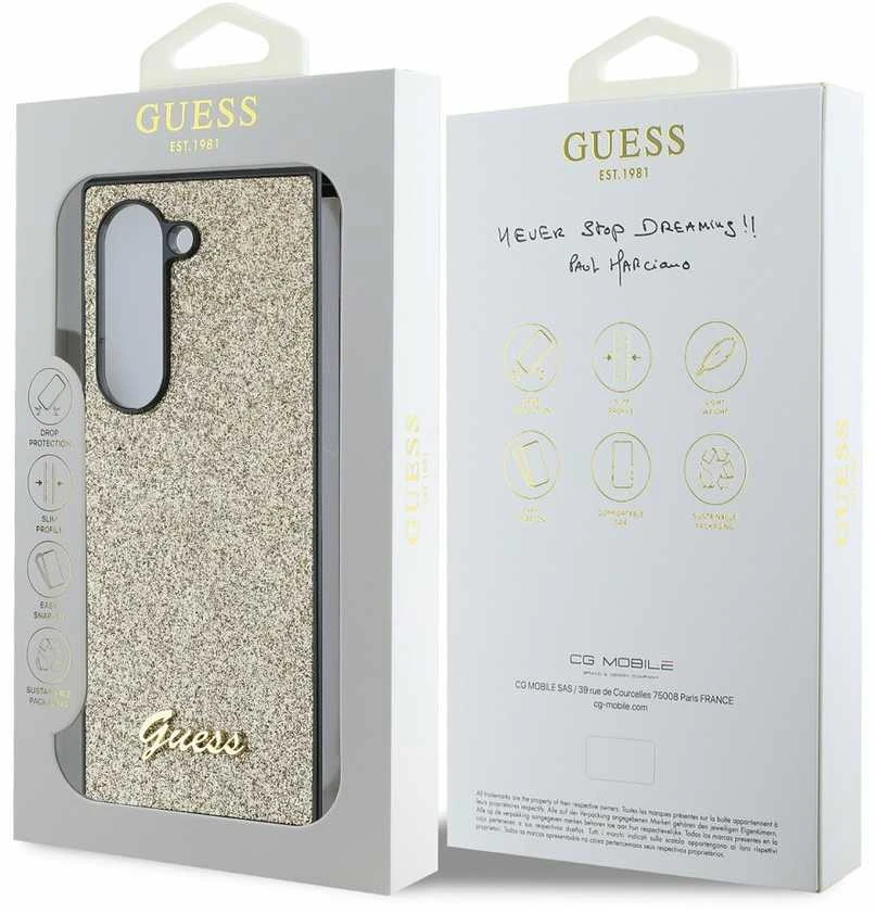 Dėklas Guess GUHCZFD6HGGSHD Z Fold6 F956 auksinis 4G Glitter Script