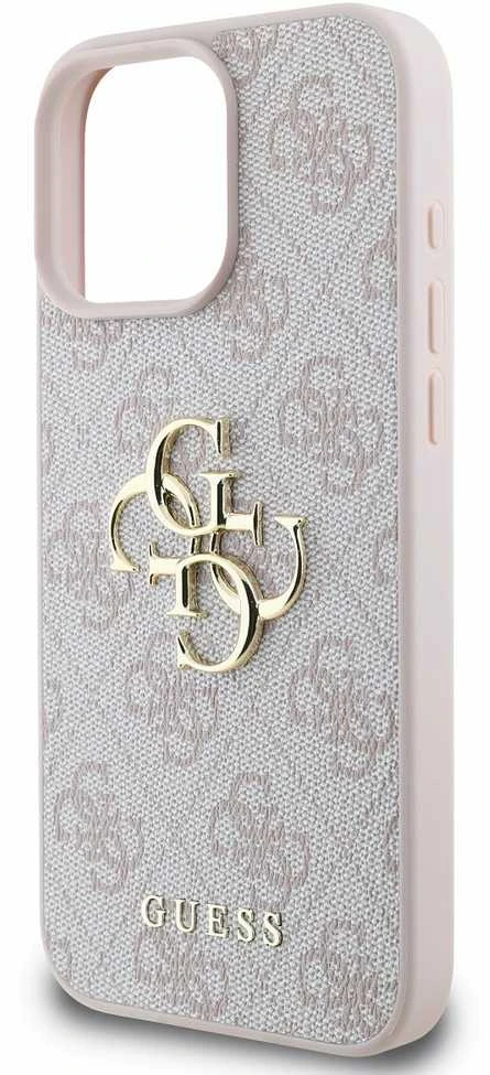 GUESS dėklas skirtas Apple iPhone 16 Pro Max GUHCP16X4GMGPI (4G PU Big Logo) rožinės spalvos