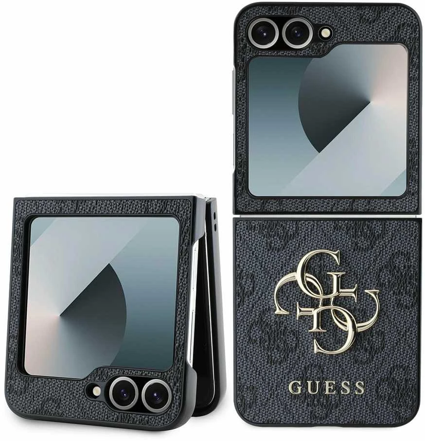 Guess PU 4G Metal Logo Samsung Galaxy Z Flip6 dėklas telefonui pilkos spalvos
