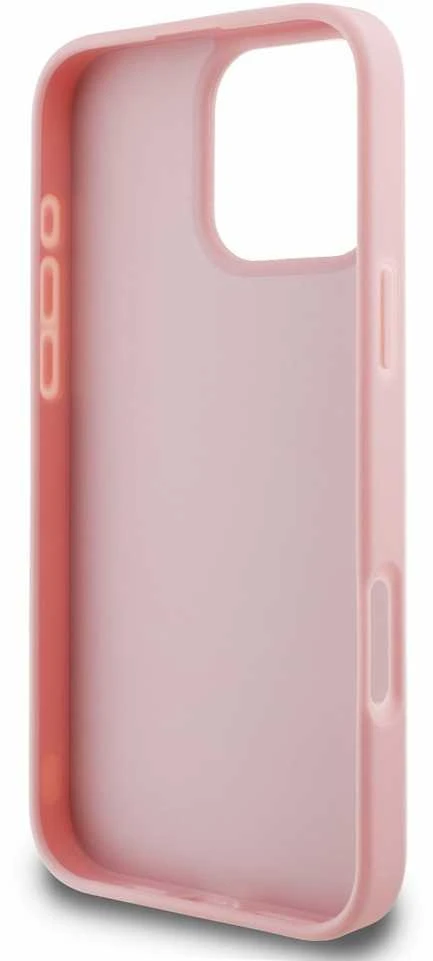 Guess Fixed Glitter Big 4G Apple iPhone 16 Pro – dėklas telefonui rožinės spalvos