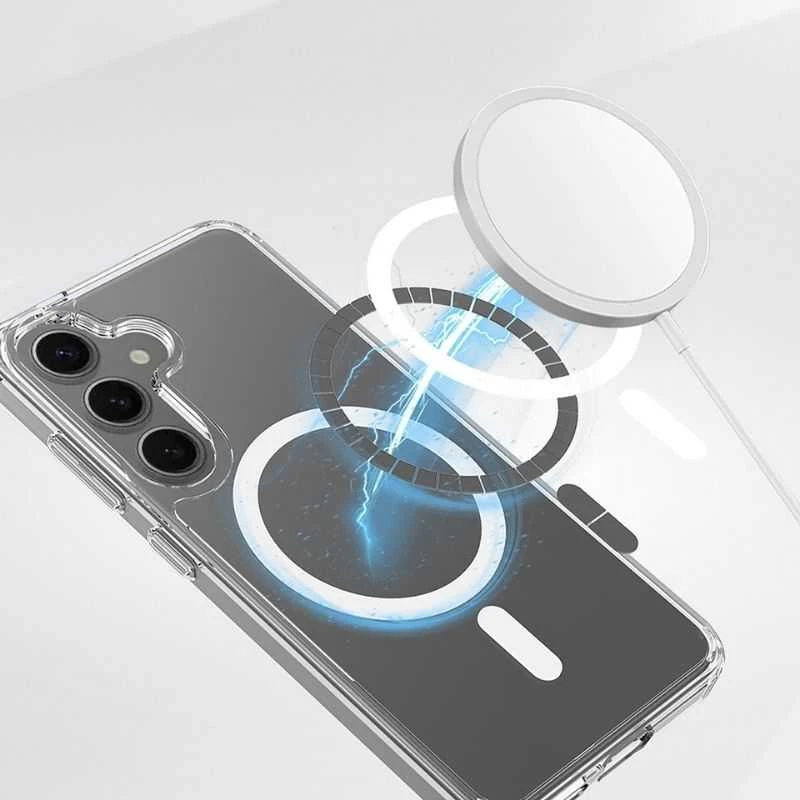 „Spello Mag+“ skaidrus dėklas | „Samsung Galaxy S26“ | Suderinamas su „MagSafe“ ir „Qi2“