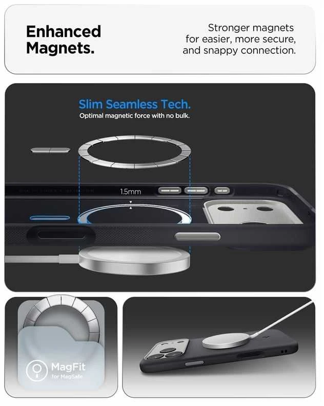 Spigen Nano Pop MagSafe dėklas skirtas Apple iPhone 17 – juodos spalvos