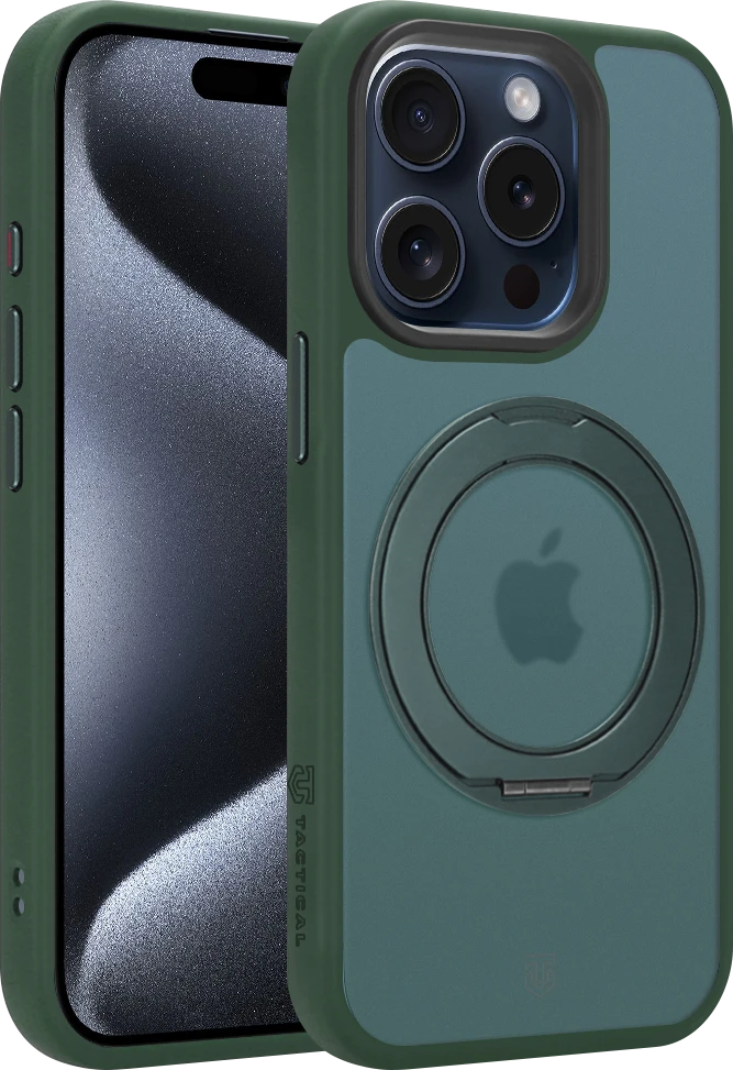 Dėklas Tactical MagForce Hyperstand dangtelis Apple iPhone 15 Pro miško žalia