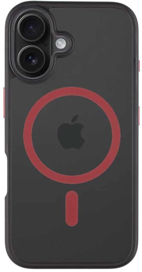 Tactical MagForce Hyperstealth 2.0 dėklas telefonui Apple iPhone 16 juodos ir raudonos spalvos