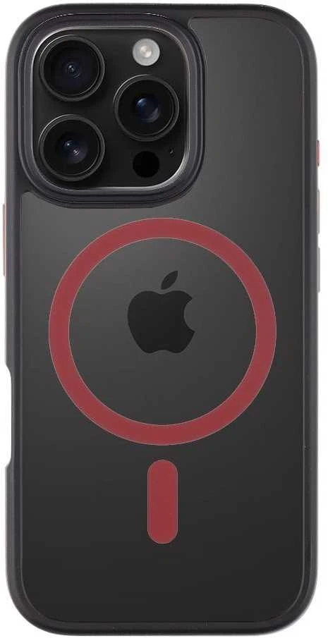 Tactical MagForce Hyperstealth 2.0 dėklas telefonui Apple iPhone 16 Pro juodos ir raudonos spalvos