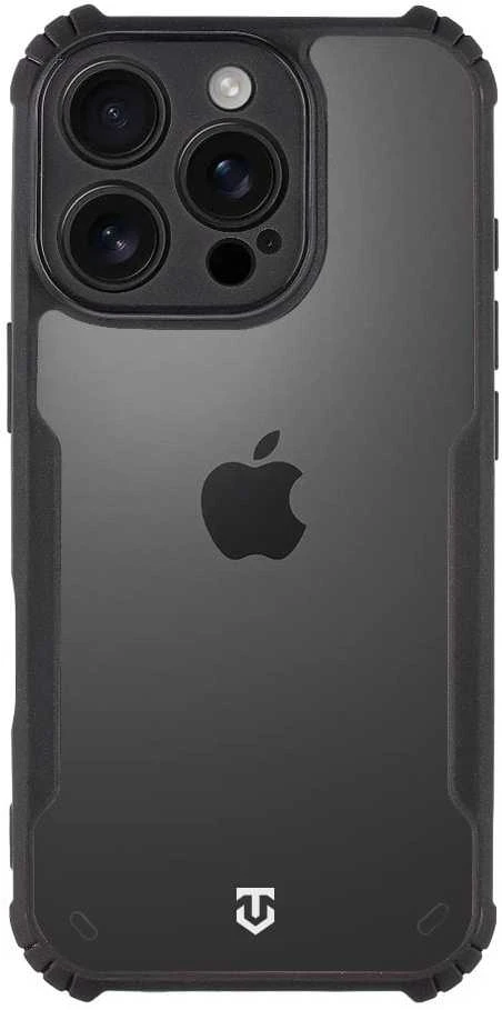 Tactical Quantum Stealth dėklas skirtas Apple iPhone 16 Pro skaidrus ir juodos spalvos