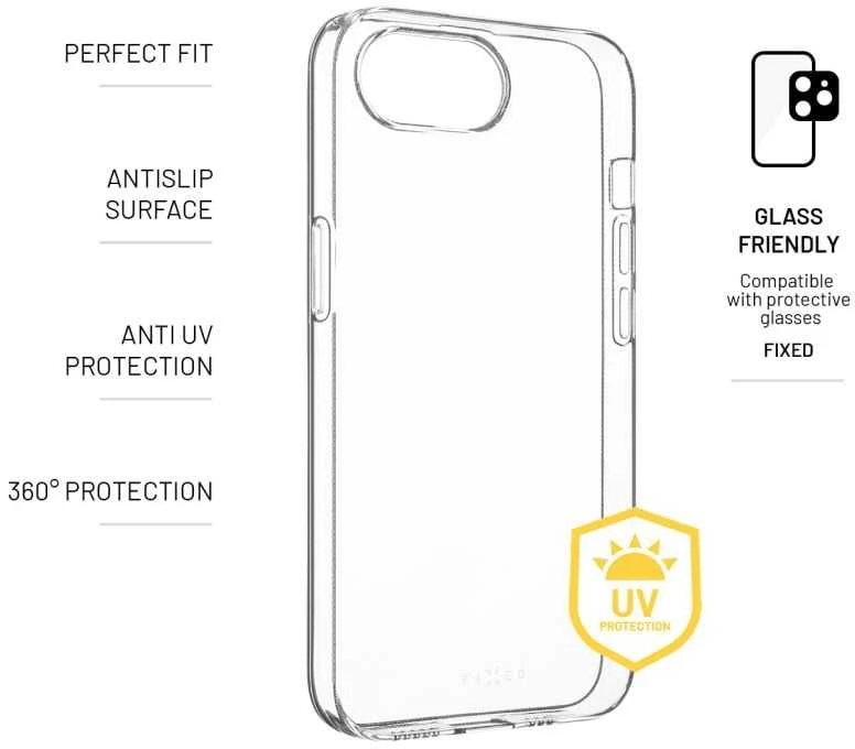 Dėklas Fixed Fiksuotas | Apsauga nuo UV spindulių | Galinis dangtelis | Apple | iPhone 16e | Termoplastinis poliuretanas (TPU) | Skaidrus