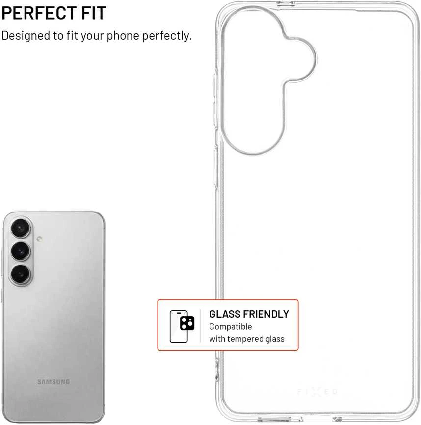 Dėklas Fixed Ištaisyta istorija Apsauga nuo UV spindulių | Galinis dangtelis | Samsung | Galaxy S26+ | TPU | Skaidrus