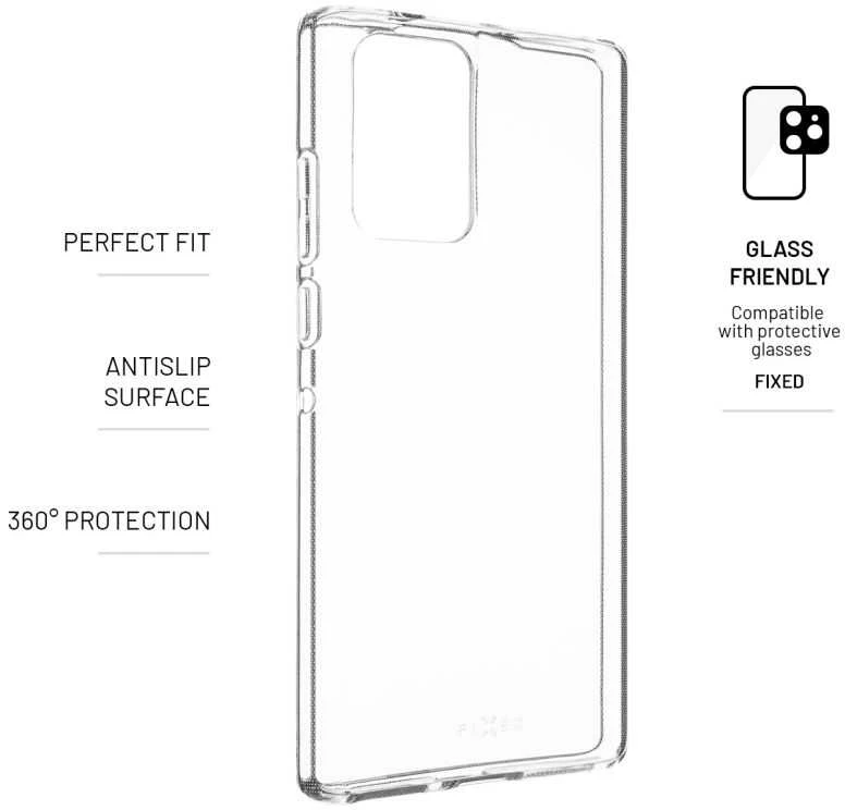 Fixed FIKSUOTAS TPU gelio dėklas, skirtas „Motorola Edge 50 Fusion“, skaidrus
