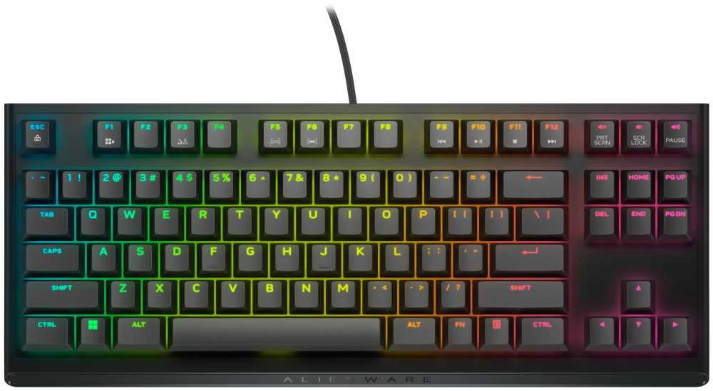 Dell Alienware Tenkeyless AW420K | Klaviatūra žaidimams | su laidu | EN | CHERRY MX Raudona | Dark Side of the Moon