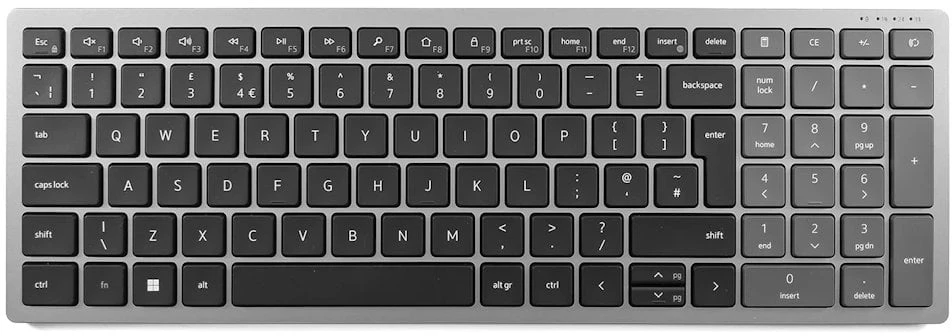 DELL kompaktiška kelių įrenginių belaidė klaviatūra – KB740 – čekų/slovakų (QWERTZ)
