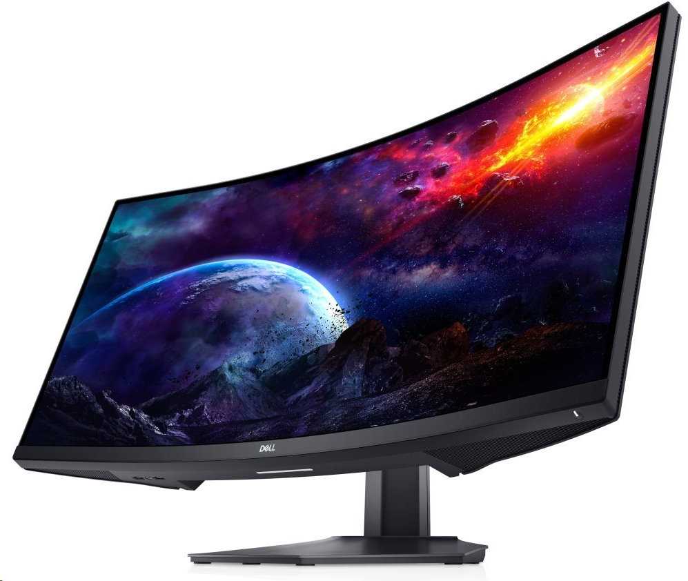 Monitorius Dell LCD S3422DWG/ 34 " / VA / WQHD / 1800R lenktas ekranas / 3440x1440 / 21:9 / 400 cd/m² / 2 ms reakcijos laikas / Reguliuojamas pasvirimas ir aukštis / Juodas / 210-AZZE