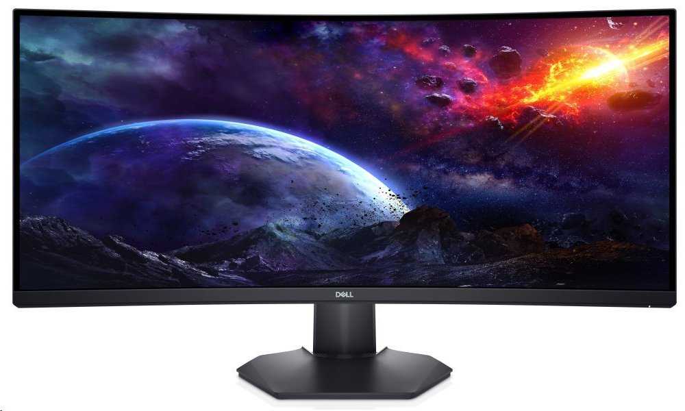 Monitorius Dell LCD S3422DWG/ 34 " / VA / WQHD / 1800R lenktas ekranas / 3440x1440 / 21:9 / 400 cd/m² / 2 ms reakcijos laikas / Reguliuojamas pasvirimas ir aukštis / Juodas / 210-AZZE
