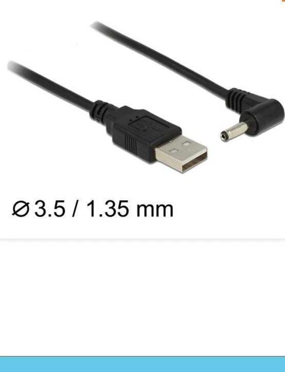 Delock kabelis USB maitinimas > DC 3,5 x 1,35 mm kištukas 90° 1,5 m