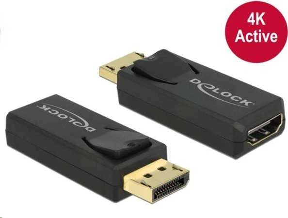 DELOCK Adapteris DisplayPort 1.2 Stecker > HDMI Buchse juodas 4K Aktiv