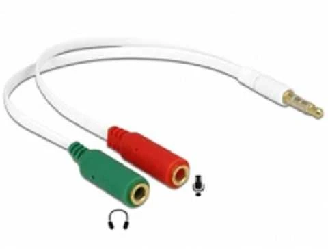 „Delock“ adapterio kabelio lizdo ausinės su 4 kontaktų kištuku > 2 x 3 kontaktų moteriška