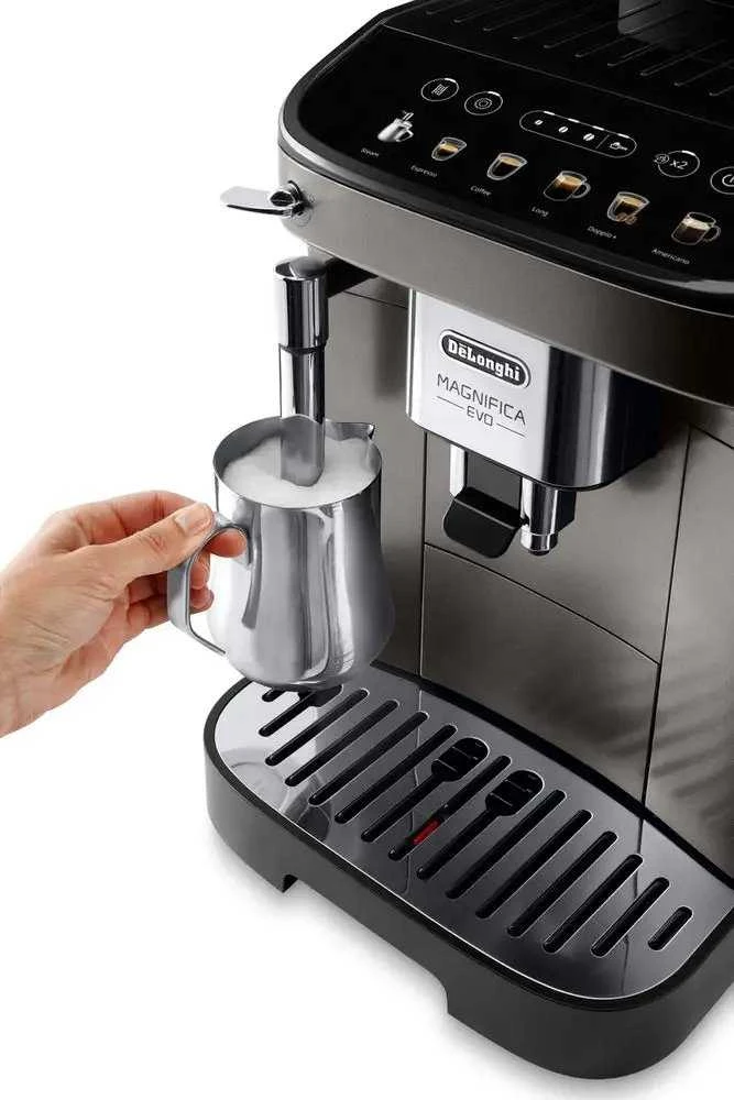 Kavos aparatas Delonghi | | ECAM 290.42.TB Magnifica Evo | Slėgis 15 bar | Su pieno plakikliu | Automatinis | 1450 W | Sidabrinis/Juodas