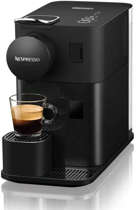 Automatinis kavos aparatas su pieno plakikliu Delonghi EN510.W Nespresso, Juodos spalvos
