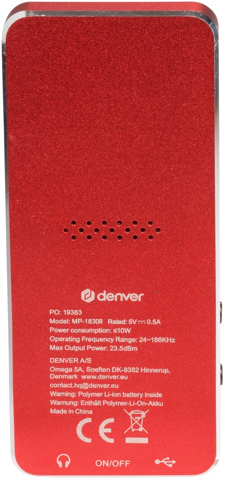 MP4 grotuvas Denver MP-1830R BT 1,8" 4GB raudona