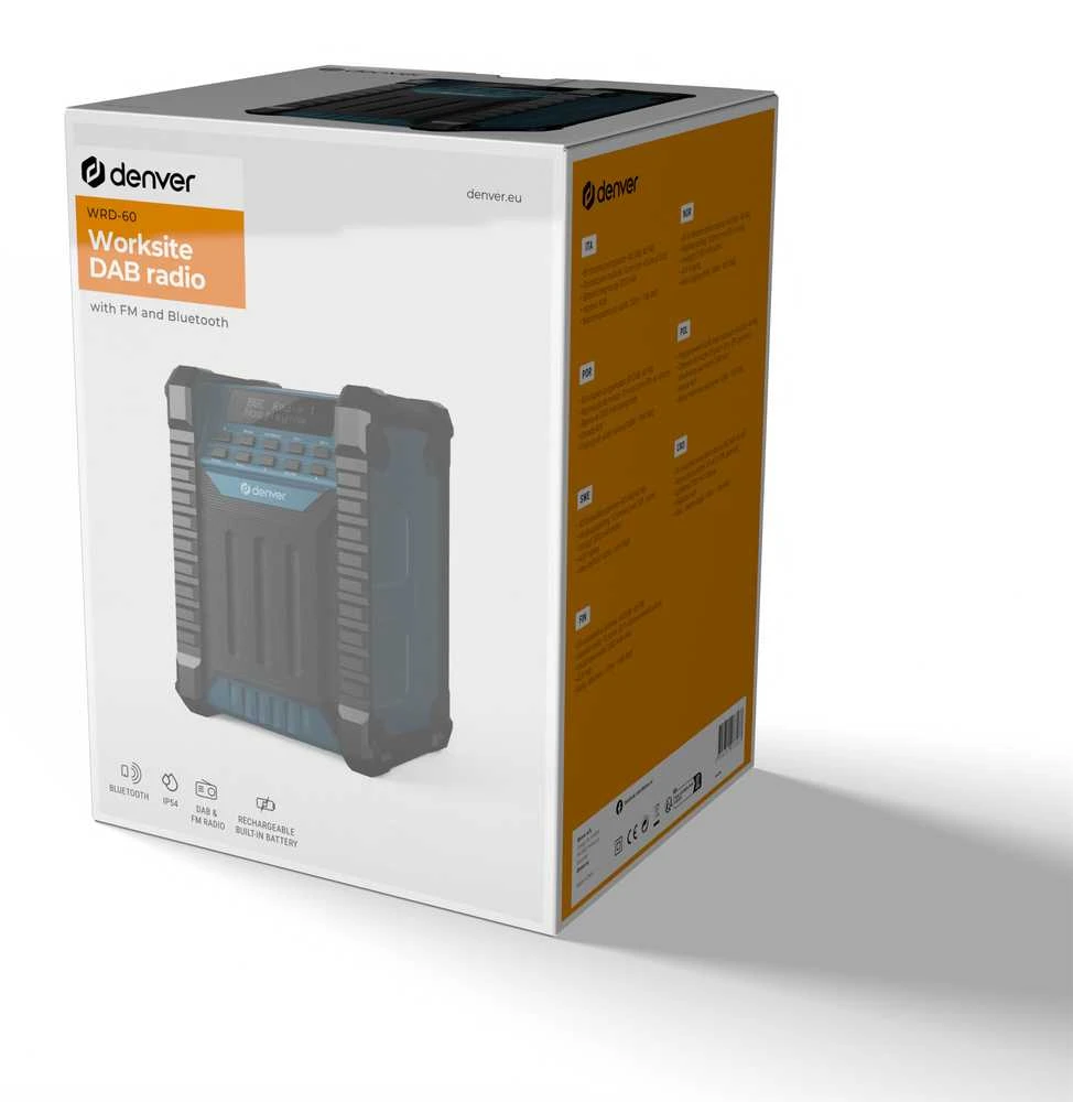 Radijo imtuvas „High Duty Denver WRD-60 FM“ su „Bluetooth“, IP54