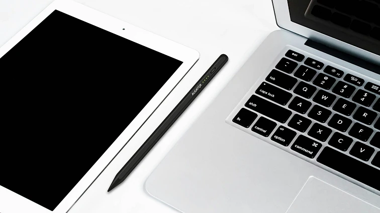 Aligator jutiklinis rašiklis iPad su išmaniuoju antgaliu, juodas aprašymas - Prekės nuotrauka