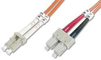 Assmann Electronic DIGITUS LWL patchable LC/SC 50/125um 1m Multimode Duplex Halogenfrei bis 1Gbit su Messprotokoll oranžinis OM2