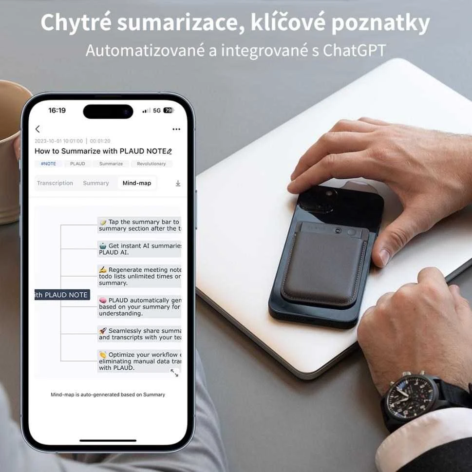 Diktofonas PLAUD NOTE tamsiai mėlyna - dirbtinio intelekto įrašymo įrenginys
