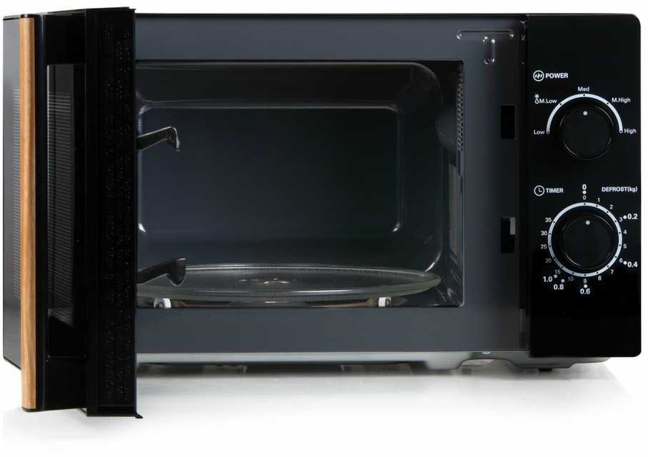 DOMO DO2820 mikrobangų krosnelė orkaitė - 20L - 700W - 35 min laikmatis - Atitirpinimo funkcija - L44 x D35,8 x A 25,8 cm - Juodas medžio apdaila