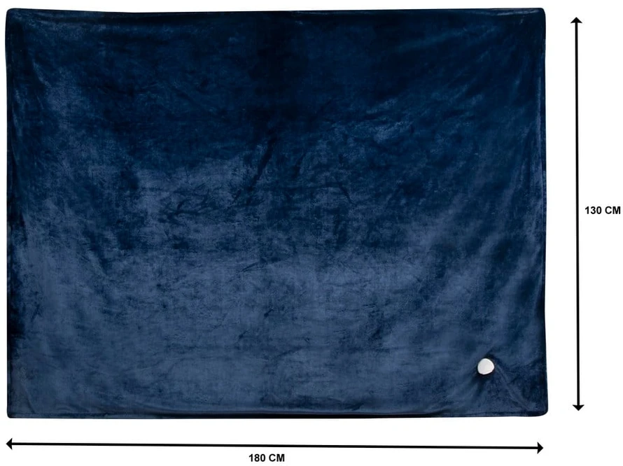 DOMO elektrinė antklodė - 10 šilumos padėčių - Mažina įtampą ir stimuliuoja - Flanelė - 180x130 cm - Tamsiai mėlyna