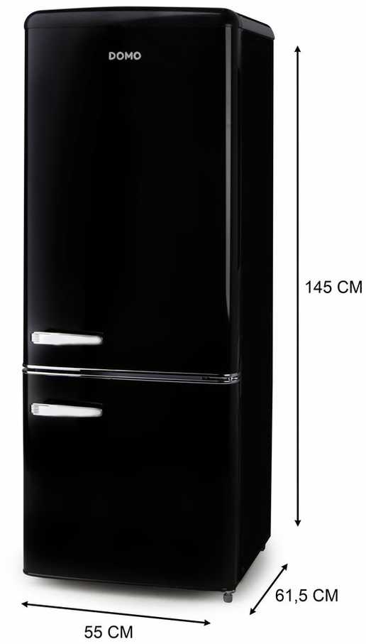 Šaldytuvas DOMO DO91706R Retro fridge-šaldiklis bottom 147/44 l, juodas
