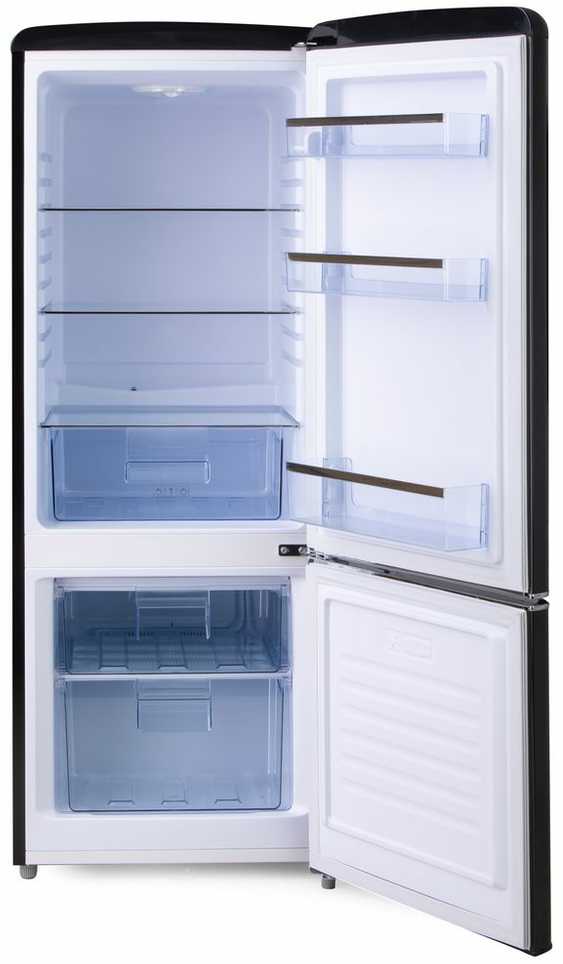 Šaldytuvas DOMO DO91706R Retro fridge-šaldiklis bottom 147/44 l, juodas