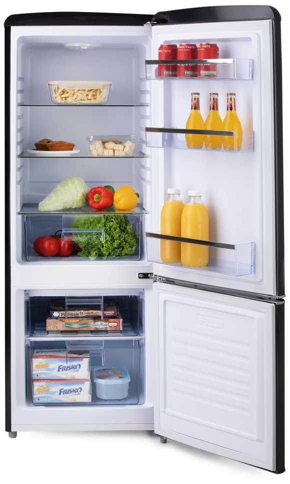 Šaldytuvas DOMO DO91706R Retro fridge-šaldiklis bottom 147/44 l, juodas