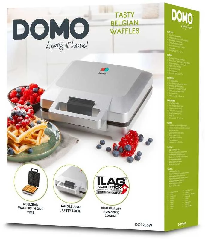 Vaflinė DOMO DO9250W vaflių keptuvė, skirta 4 belgiškiems vafliams, 1600 W