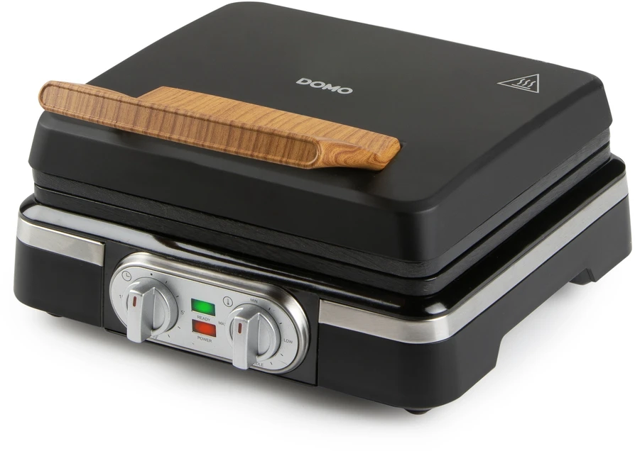 Vaflinė Vaflių keptuvė Domo DOMO DO9281W Vaflių keptuvė, 1520 W, 2 dideli vafliai, temperatūros reguliatorius, juoda