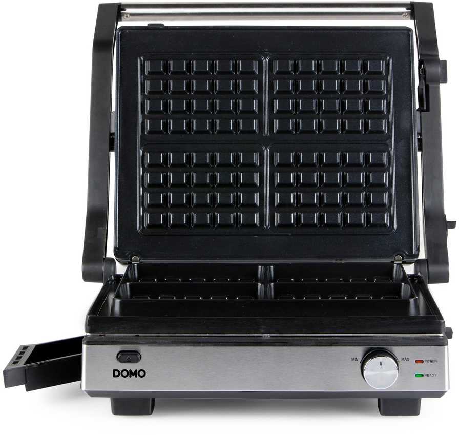 Vaflinė DOMO DO9287G juodos spalvos 166 W elektrinė ištraukiama kepsninė + vaflių keptuvė
