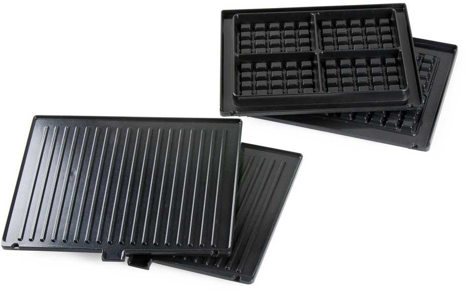 Vaflinė DOMO DO9287G juodos spalvos 166 W elektrinė ištraukiama kepsninė + vaflių keptuvė