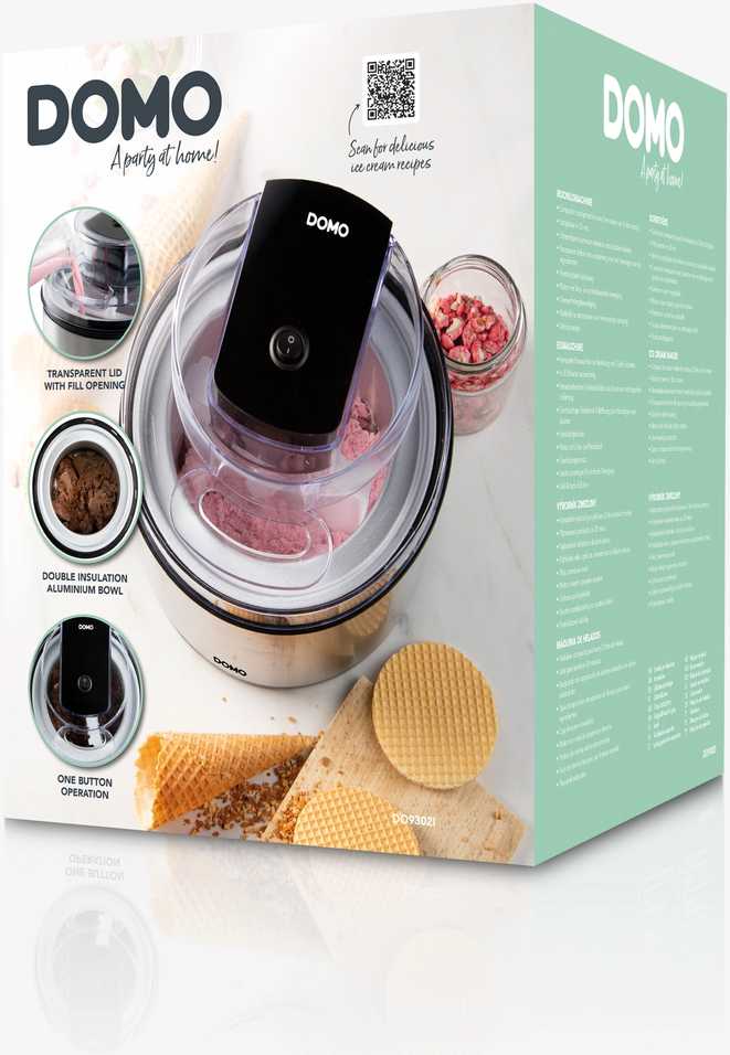 Domo ledų gaminimo aparatas GelaTwist 2L ledų gaminimo aparatas, nerūdijantis plienas (DO9302I)