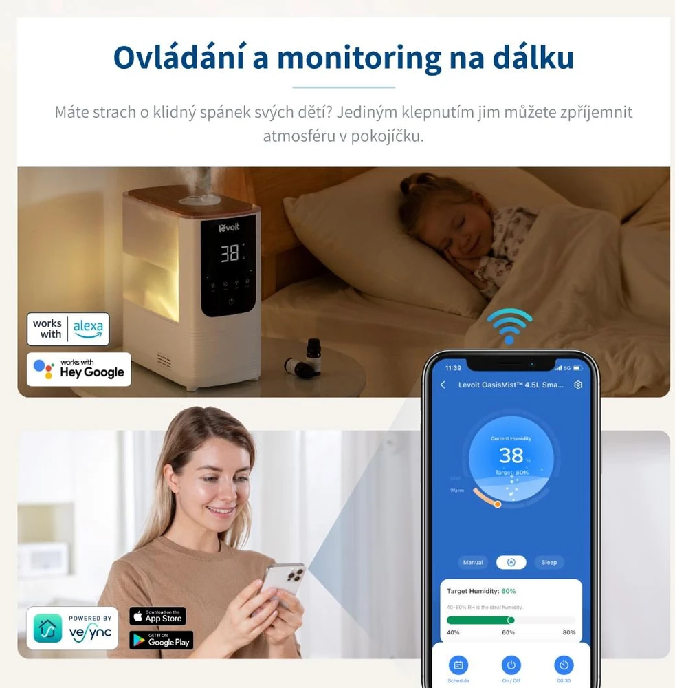 Levoit Oasis Mist Smart oro drėkintuvas 4,5L