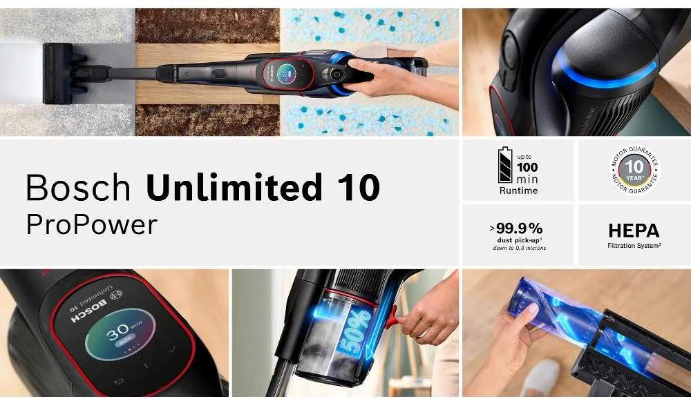 Dulkių siurblys vertikalus Bosch Unlimited 10 ProPower BCS1051POW