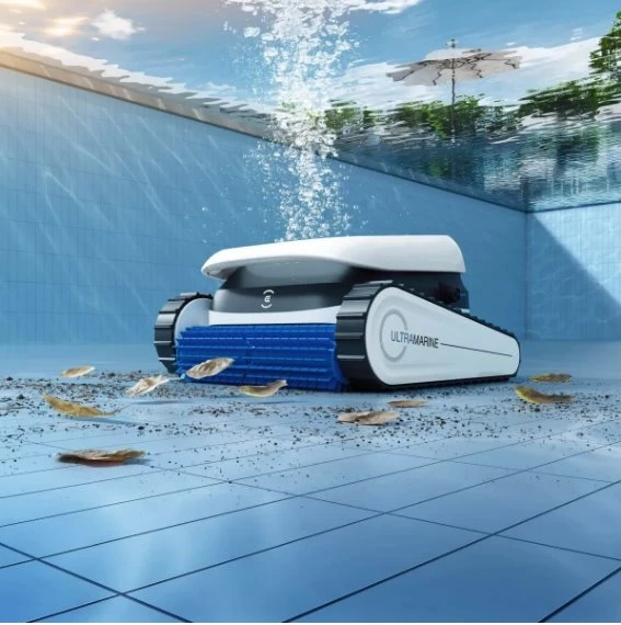 Ecovacs ULTRAMARINE P1 | Robotas baseino valytuvas | Veikimo laikas (maks.) 180 min. | Šlapias valymas | Ličio jonų | 4600 mAh | Baltas/Mėlyna