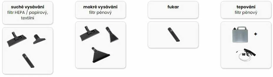 Dulkių siurblys pramoninis Evolveo Salente Combo 4v1 SS, drėkinimui ir sausam siurbimui skirtas dulkių siurblys, pūstuvas, nerūdijančio plieno indas