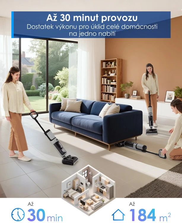 Dulkių siurblys „Tineco Floor One i5 Stretch Plus“