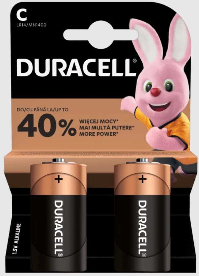 Duracell Basic šarminės baterijos, 2 vnt. (C)